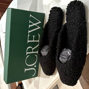 J Crew Sherpa Square Toe Ballet Slide